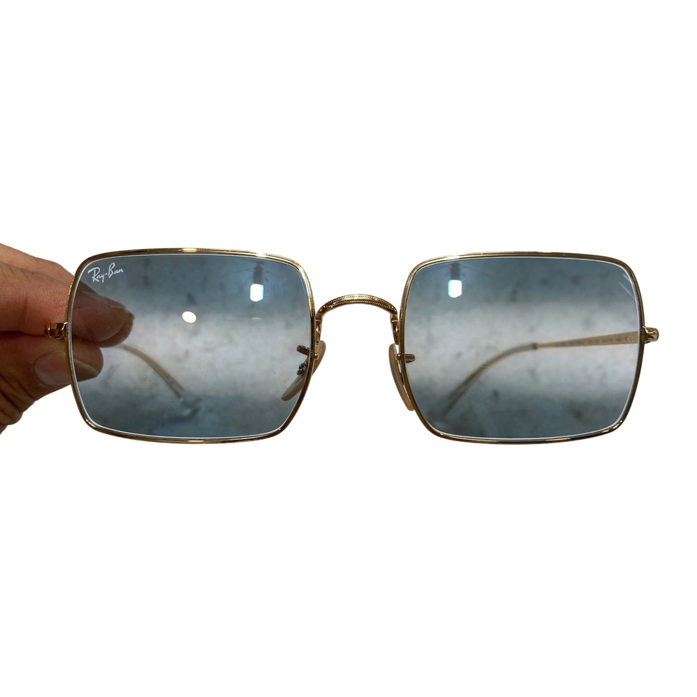 Ray-Ban RB1969 001/GA Sunglasses Gold Blue Gradient Rectang Arista